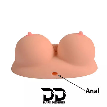  3 in 1 silicone male masturbator sex doll in india with big breast 3D design vagina anal double channels flesh color.