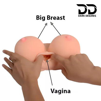  3 in 1 silicone male masturbator sex doll in india with big breast 3D design vagina anal double channels flesh color.