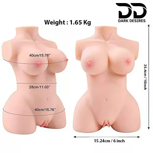 SEX DOLL HALF BODY 10 INch 1.65 kg weight skin tone color sex doll in India 3d textures in hole soft DarkDesires