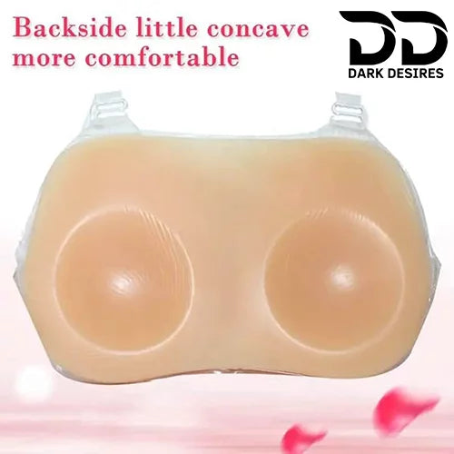silicone breast enhancer with realistic design and shoulder straps. Comfortable, lightweight, and perfect for crossdressers and cosplay in India by DarkDesires.in