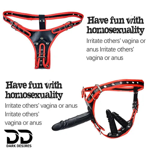 adjustable Solid strap on with 3 detachable dildos Black Color in India By DarkDesires