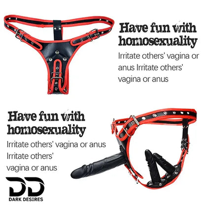 adjustable Solid strap on with 3 detachable dildos Black Color in India By DarkDesires