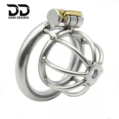 stainless steel male chastity cage with removable urethral tube and secure locking system Durable, hygienic, and ideal for fetish play penis lock device India by DarkDesires