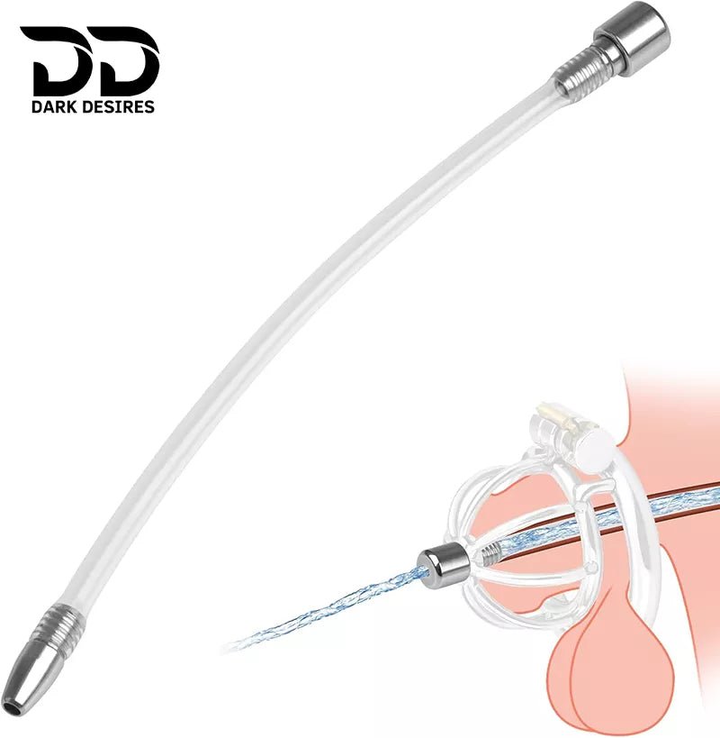 stainless steel male chastity cage with removable urethral tube and secure locking system Durable, hygienic, and ideal for fetish play penis lock device India by DarkDesires