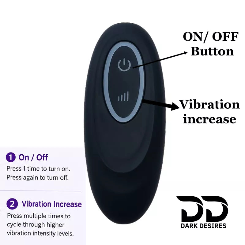 stainless steel vibrating anal plug butt plug vibrator wireless remote function diagram cone shaped silver color Anal sex toys online in India by DarkDesires