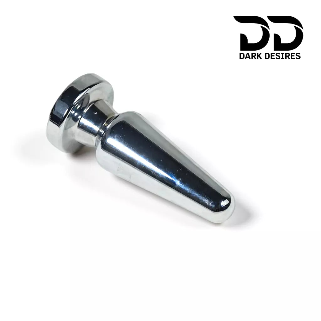 stainless steel vibrating anal plug butt plug vibrator wireless remote cone shaped silver color Anal sex toys online in India by DarkDesires