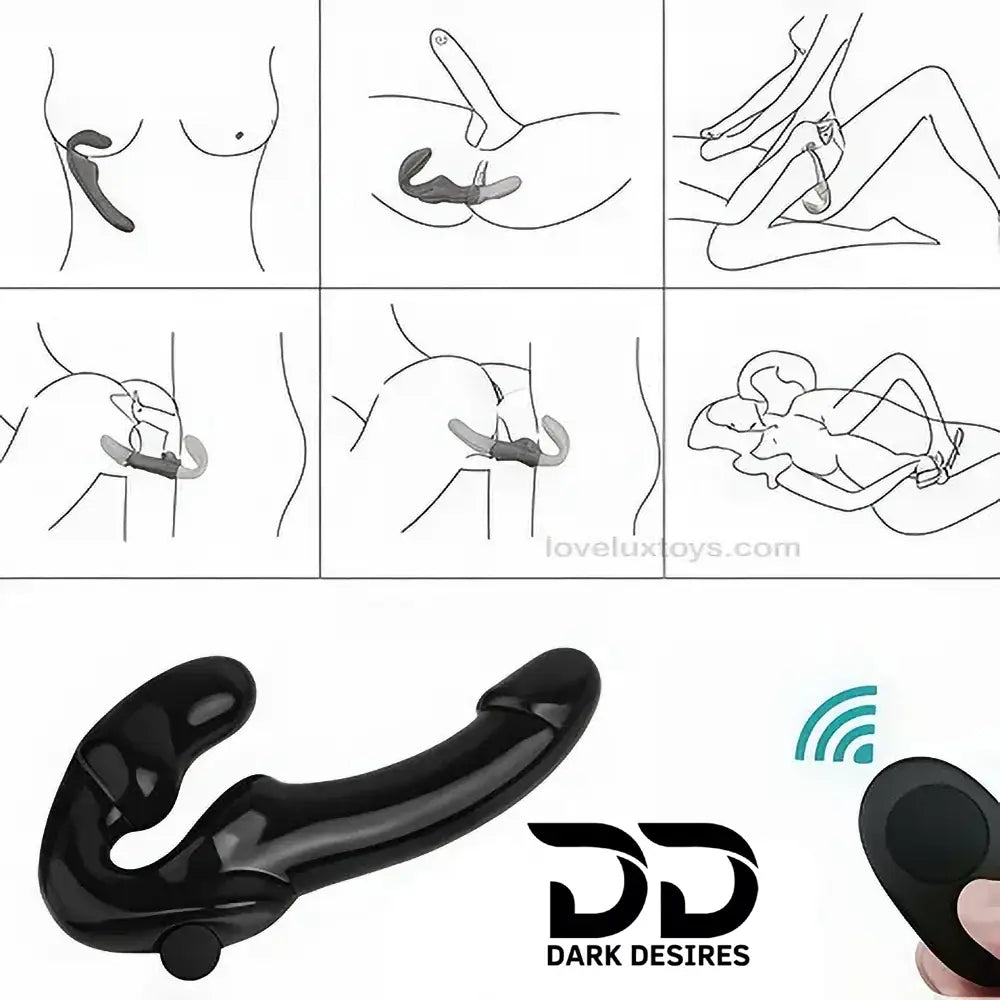 strapless strap on double ended vibrating silicone dildo india by darkddesires