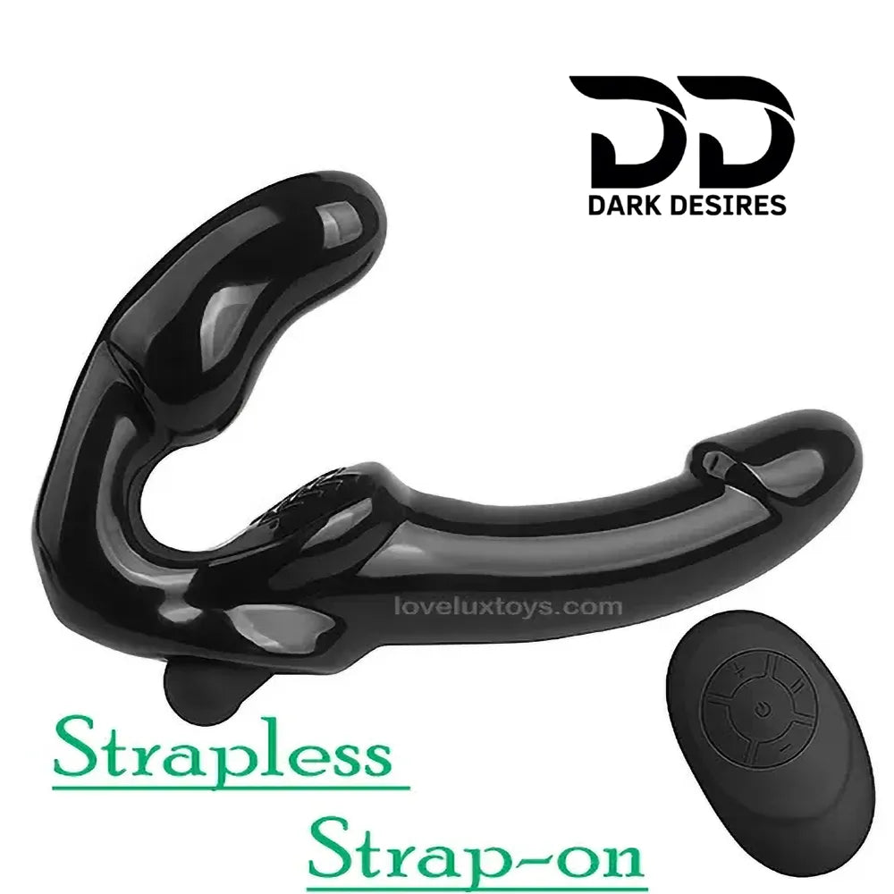 strapless strap on double ended vibrating silicone dildo india by darkddesires