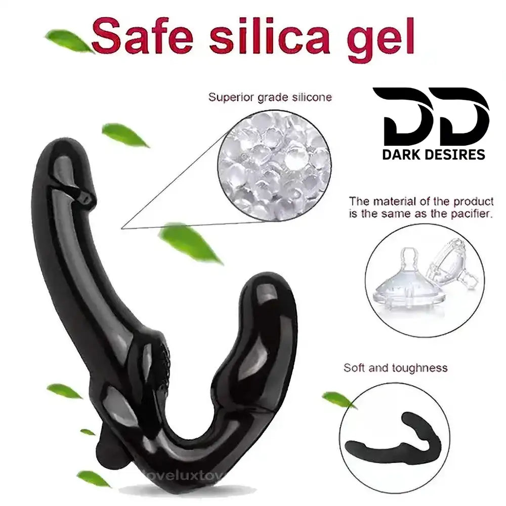 strapless strap on double ended vibrating silicone dildo india by darkddesires